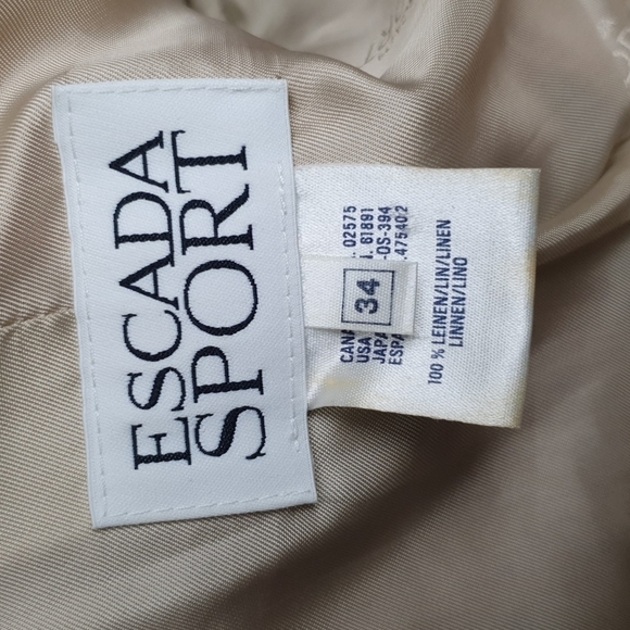 Escada Sport 100% Linen Herringbone BlazerJacket - Picture 6 of 11